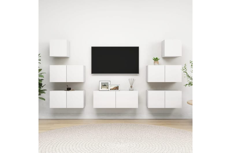 tv-skabe 7 dele spånplade hvid - Hvid - Møbler - TV borde & mediemøbler - TV-skab