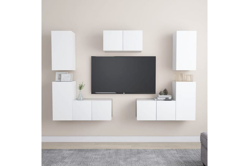 tv-skabe 7 dele spånplade hvid - Hvid - Møbler - TV borde & mediemøbler - TV-skab