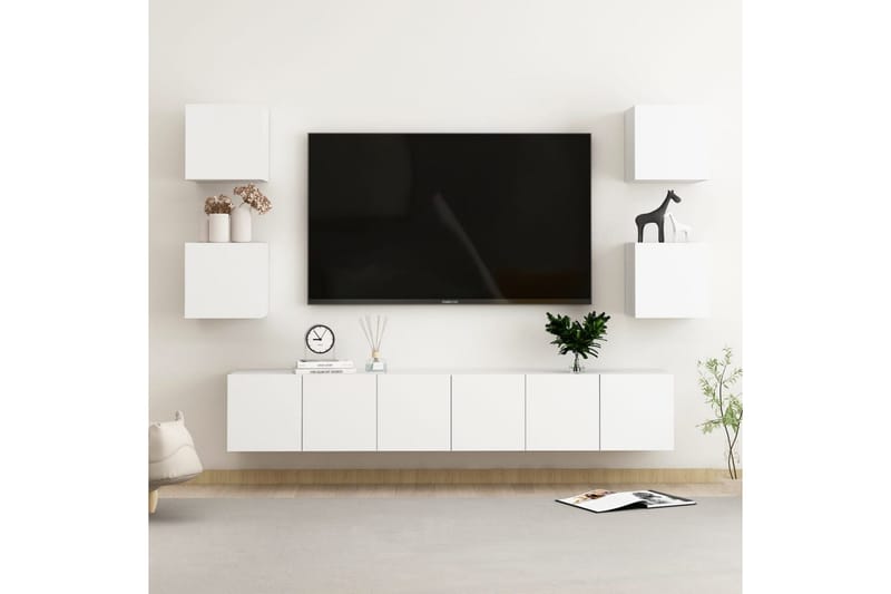 tv-skabe 7 dele spånplade hvid - Hvid - Møbler - TV borde & mediemøbler - TV-skab