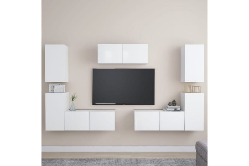 tv-skabe 7 dele spånplade hvid - Hvid - Møbler - TV borde & mediemøbler - TV-skab