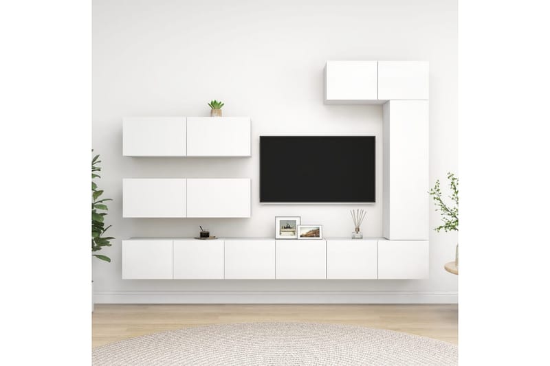 tv-skabe 7 dele spånplade hvid - Hvid - Møbler - TV borde & mediemøbler - TV-skab