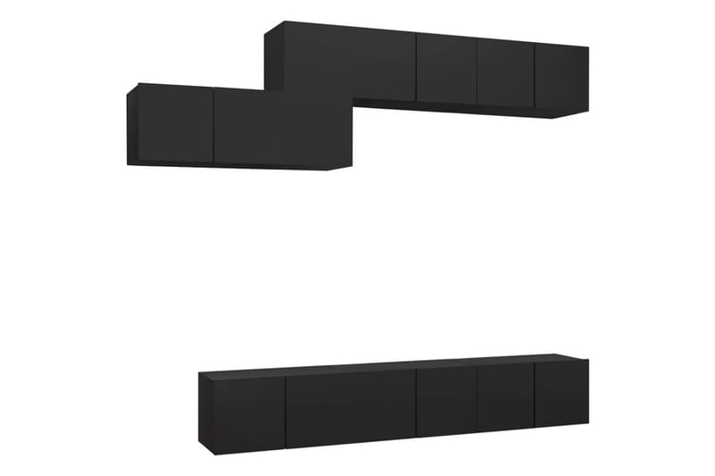 tv-skabe 7 dele spånplade sort - Sort - Møbler - TV borde & mediemøbler - TV-skab