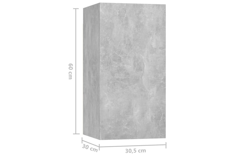 tv-skabe 7 stk. 30,5x30x60 cm spånplade betongrå - Grå - Møbler - TV borde & mediemøbler - TV-skab
