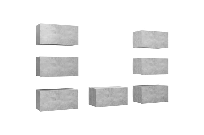 tv-skabe 7 stk. 30,5x30x60 cm spånplade betongrå - Grå - Møbler - TV borde & mediemøbler - TV-skab