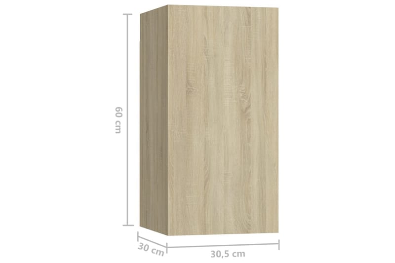 tv-skabe 7 stk. 30,5x30x60 cm spånplade sonoma-eg - Brun - TV-skab