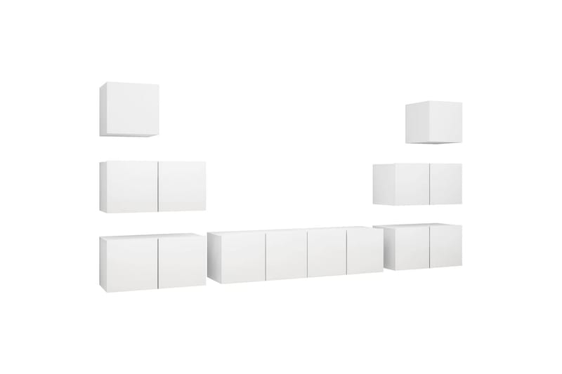 tv-skabe 8 dele spånplade hvid - Hvid - Møbler - TV borde & mediemøbler - TV-skab