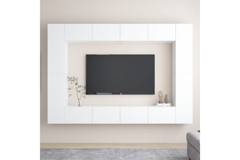 tv-skabe 8 dele spånplade hvid - Hvid - Møbler - TV borde & mediemøbler - TV-skab