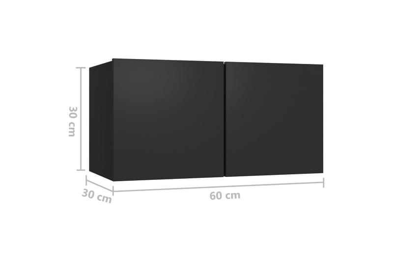 tv-skabe 8 dele spånplade sort - Sort - Møbler - TV borde & mediemøbler - TV-skab