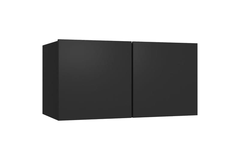 tv-skabssæt 4 dele spånplade sort - Sort - Møbler - TV borde & mediemøbler - TV-skab