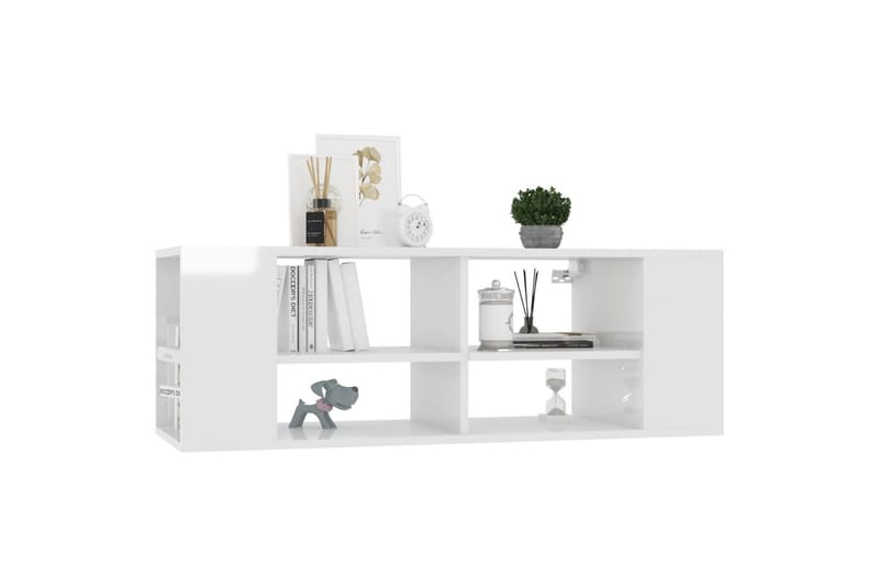 væghængt tv-skab 102x35x35 cm spånplade hvid højglans - Hvid - Møbler - TV borde & mediemøbler - TV-skab