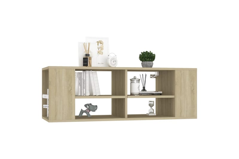 væghængt tv-skab 102x35x35 cm spånplade sonoma-eg - Brun - Møbler - TV borde & mediemøbler - TV-skab
