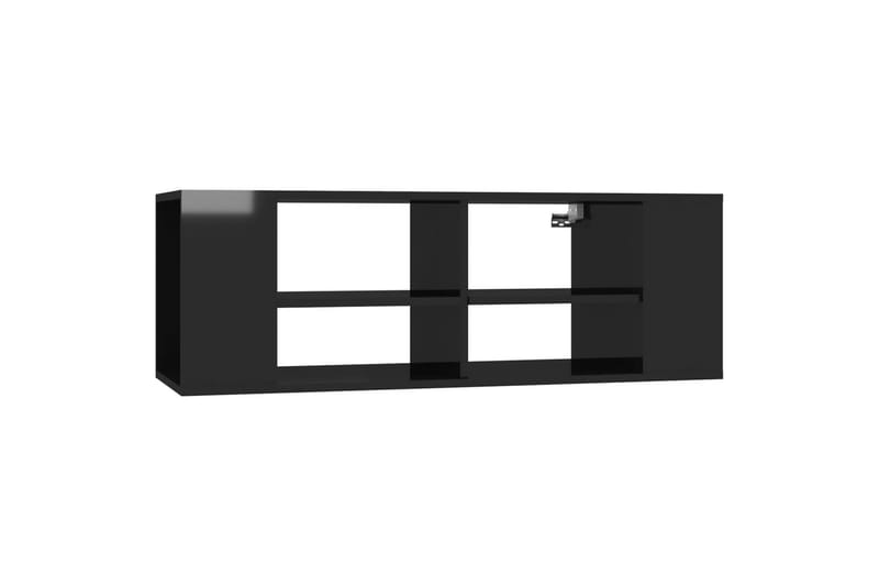 væghængt tv-skab 102x35x35 cm spånplade sort højglans - Sort - Møbler - TV borde & mediemøbler - TV-skab