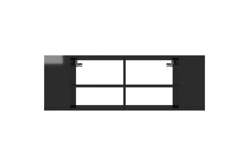 væghængt tv-skab 102x35x35 cm spånplade sort højglans - Sort - Møbler - TV borde & mediemøbler - TV-skab