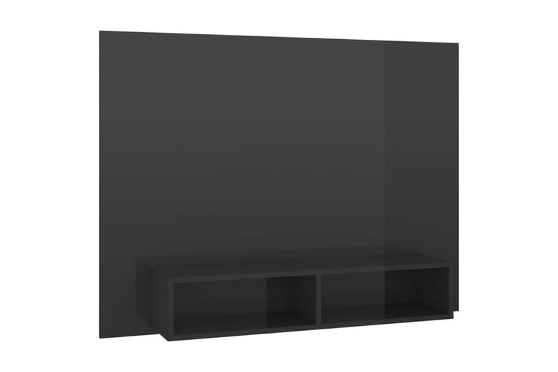 væghængt tv-skab 120x23,5x90 cm spånplade grå højglans - Grå - TV-skab