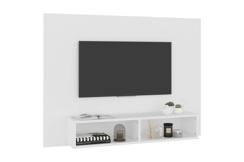 væghængt tv-skab 120x23,5x90 cm spånplade hvid - Hvid - Møbler - TV borde & mediemøbler - TV-skab