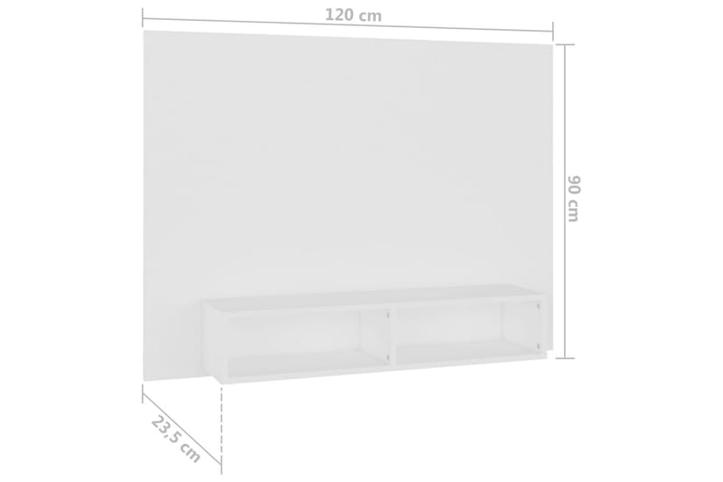 væghængt tv-skab 120x23,5x90 cm spånplade hvid - Hvid - Møbler - TV borde & mediemøbler - TV-skab