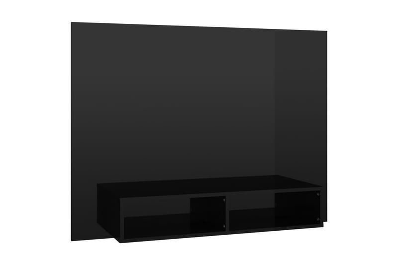 væghængt tv-skab 120x23,5x90 cm spånplade sort højglans - Sort - Møbler - TV borde & mediemøbler - TV-skab