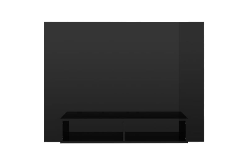 væghængt tv-skab 120x23,5x90 cm spånplade sort højglans - Sort - Møbler - TV borde & mediemøbler - TV-skab