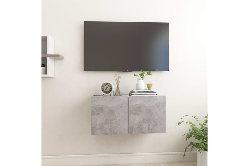 væghængt tv-skab 60x30x30 cm betongrå - Grå - TV-skab