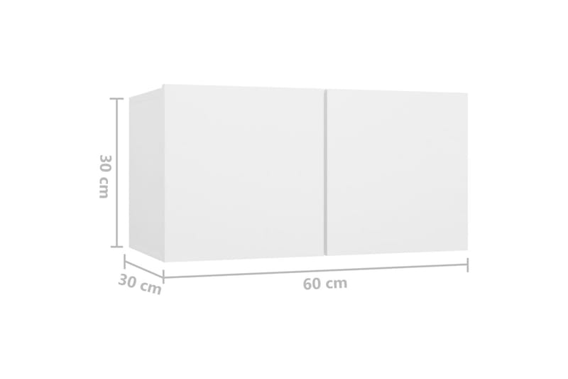 væghængt tv-skab 60x30x30 cm hvid - Hvid - TV-skab