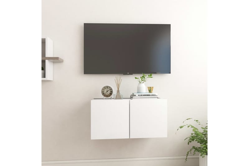 væghængt tv-skab 60x30x30 cm hvid - Hvid - TV-skab