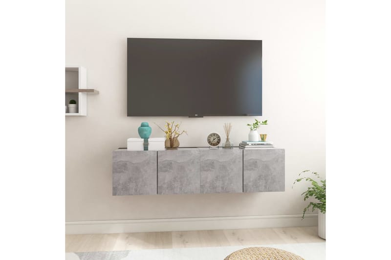 væghængte tv-skabe 2 stk. 60x30x30 cm betongrå - Grå - Møbler - TV borde & mediemøbler - TV-skab