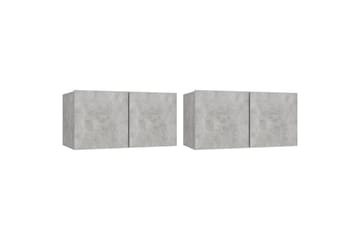 væghængte tv-skabe 2 stk. 60x30x30 cm betongrå - Grå - Møbler - TV borde & mediemøbler - TV-skab