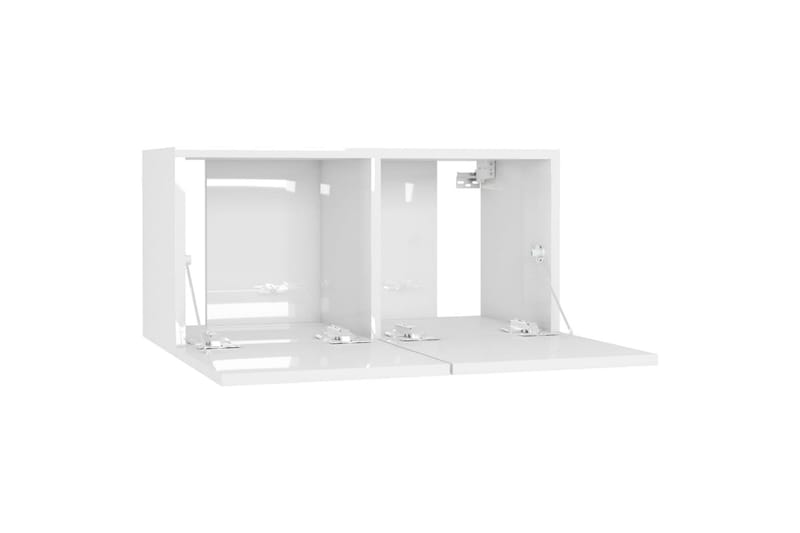 væghængte tv-skabe 2 stk. 60x30x30 cm hvid højglans - Hvid - Møbler - TV borde & mediemøbler - TV-skab