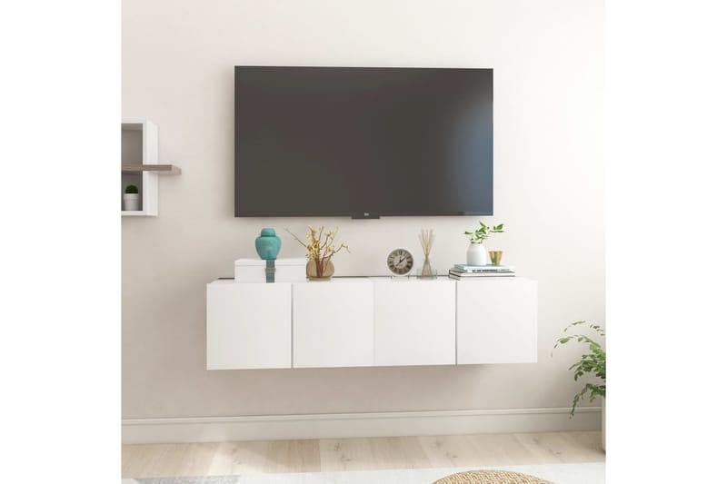 væghængte tv-skabe 2 stk. 60x30x30 cm hvid - Hvid - TV-skab