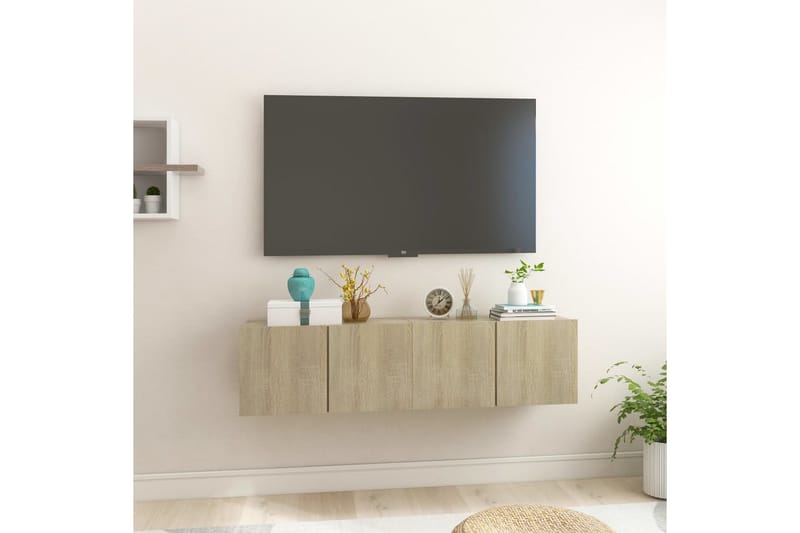 væghængte tv-skabe 2 stk. 60x30x30 cm sonoma-eg - Brun - TV-skab