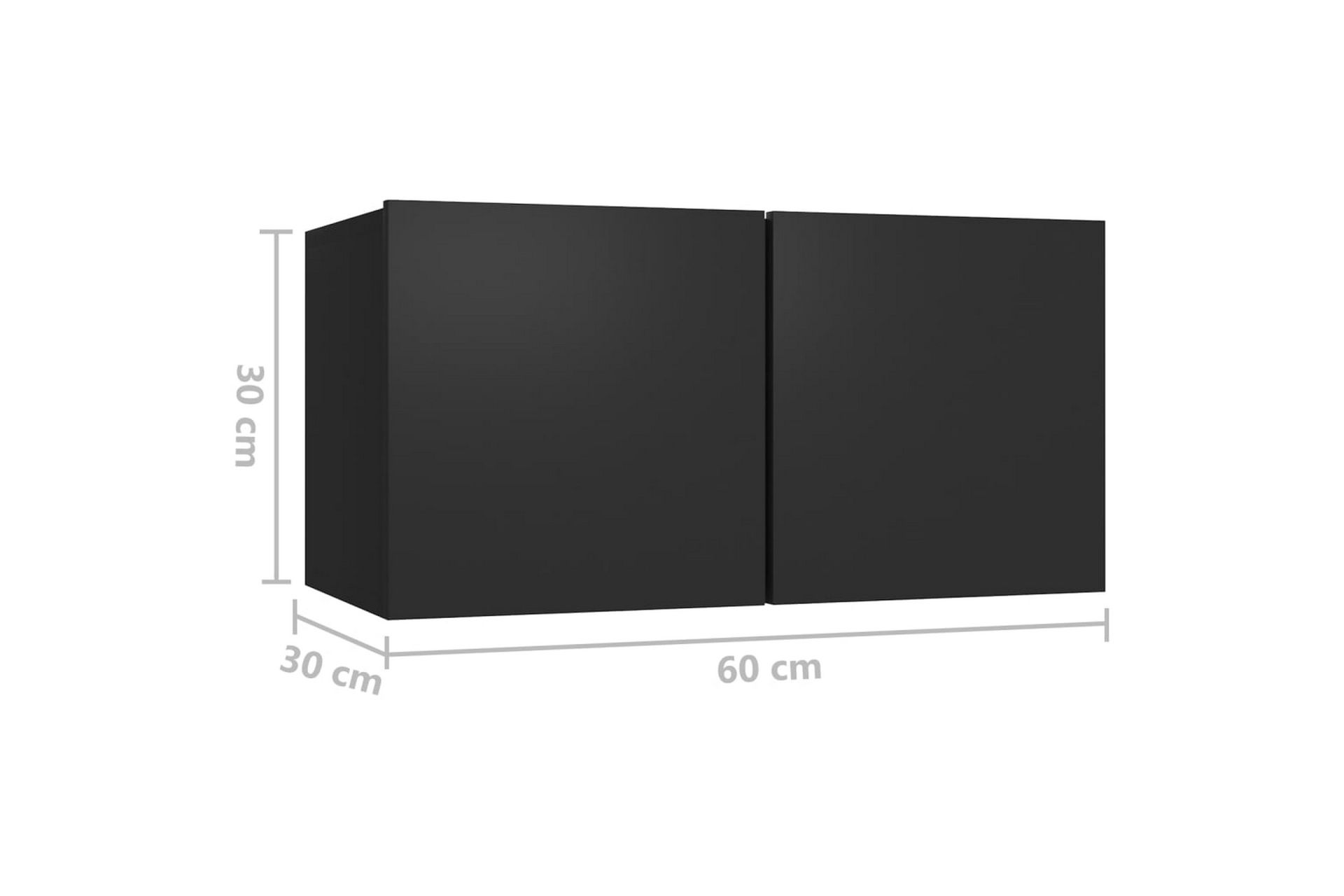 væghængte tv-skabe 3 stk. 60x30x30 cm sort - Sort - Møbler - TV borde & mediemøbler - TV-skab