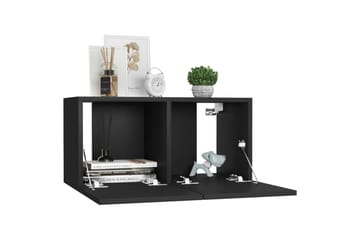 væghængte tv-skabe 3 stk. 60x30x30 cm sort - Sort - Møbler - TV borde & mediemøbler - TV-skab