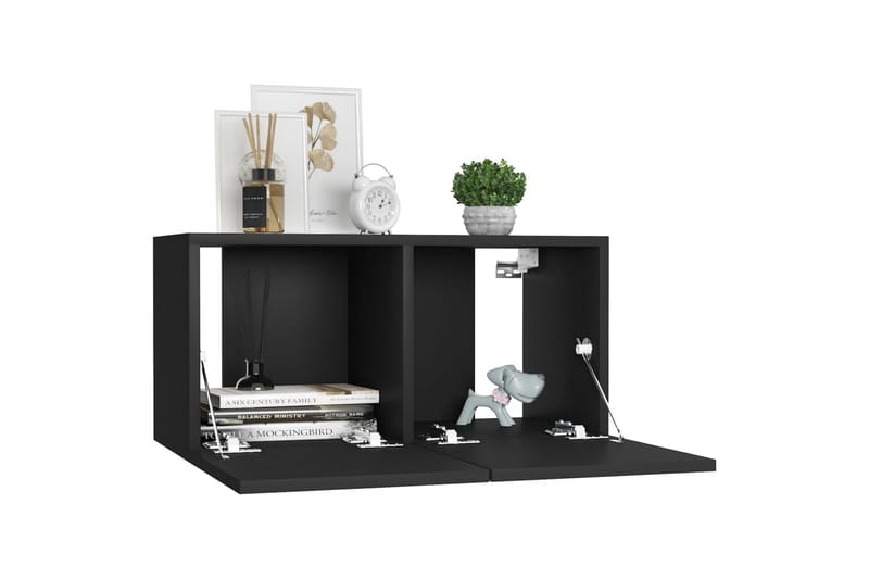 væghængte tv-skabe 3 stk. 60x30x30 cm sort - Sort - Møbler - TV borde & mediemøbler - TV-skab