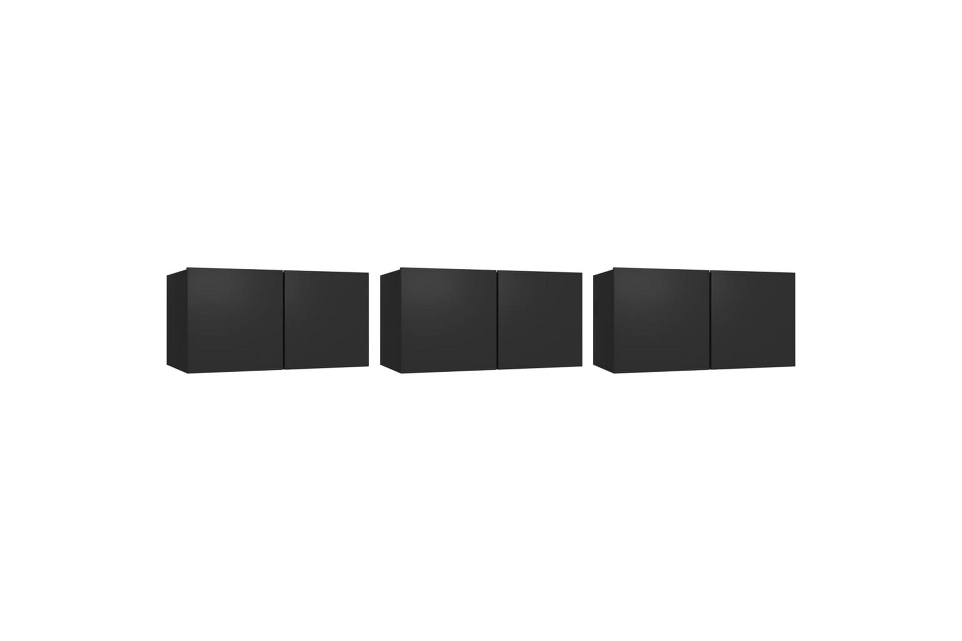 væghængte tv-skabe 3 stk. 60x30x30 cm sort - Sort - Møbler - TV borde & mediemøbler - TV-skab