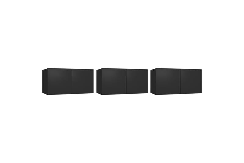 væghængte tv-skabe 3 stk. 60x30x30 cm sort - Sort - Møbler - TV borde & mediemøbler - TV-skab