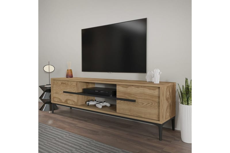 TV-skab Yemisen Eg / Sort - Brun/Sort - Møbler - TV borde & mediemøbler - TV-borde