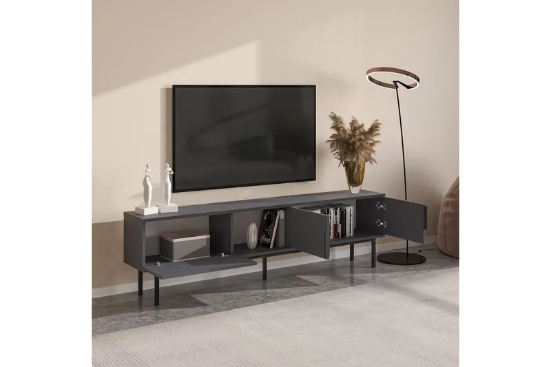 TV-skab Zeiran Antracit - Antracit - Møbler - TV borde & mediemøbler - TV-borde