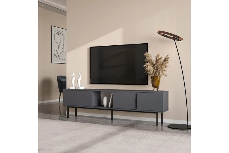 TV-skab Zeiran Antracit - Antracit - Møbler - TV borde & mediemøbler - TV-borde