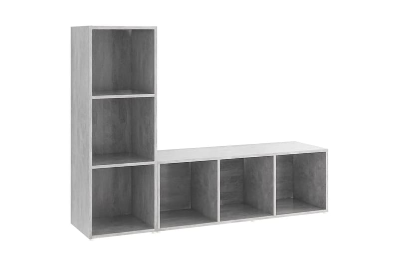 tv-skabe 2 stk. 107x35x37 cm spånplade betongrå - Grå - Møbler - TV borde & mediemøbler - TV-skab