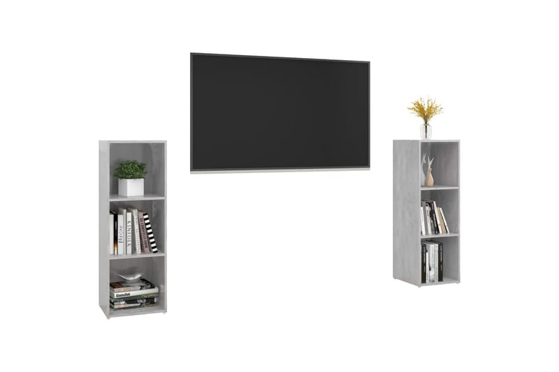 tv-skabe 2 stk. 107x35x37 cm spånplade betongrå - Grå - Møbler - TV borde & mediemøbler - TV-skab