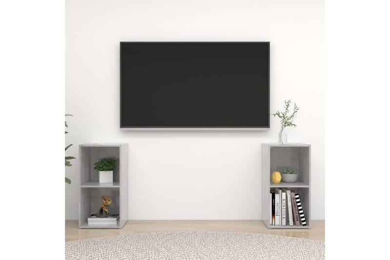 tv-skabe 2 stk. 72x35x36,5 cm spånplade betongrå - Grå - Møbler - TV borde & mediemøbler - TV-skab