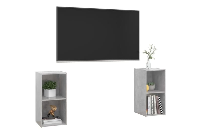 tv-skabe 2 stk. 72x35x36,5 cm spånplade betongrå - Grå - Møbler - TV borde & mediemøbler - TV-skab