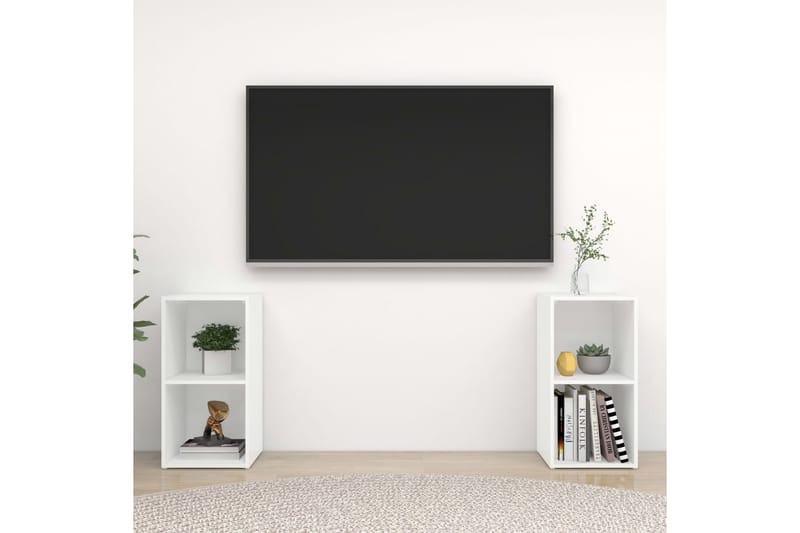 tv-skabe 2 stk. 72x35x36,5 cm spånplade hvid - Hvid - Møbler - TV borde & mediemøbler - TV-borde
