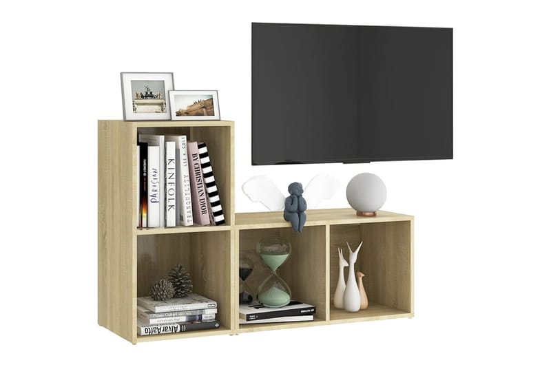 tv-skabe 2 stk. 72x35x36,5 cm spånplade sonoma-eg - Brun - Møbler - TV borde & mediemøbler - TV-skab