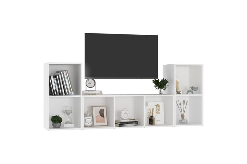 tv-skabe 3 dele spånplade hvid - Hvid - Møbler - TV borde & mediemøbler - TV-skab
