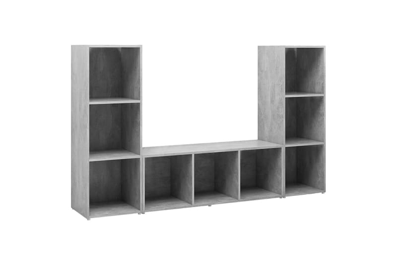 tv-skabe 3 stk. 107x35x37 cm spånplade betongrå - Grå - Møbler - TV borde & mediemøbler - TV-skab