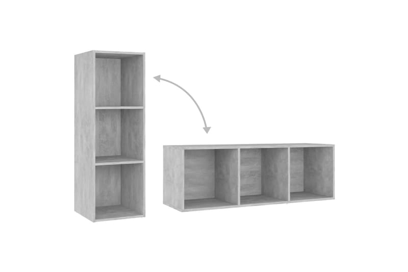 tv-skabe 3 stk. 107x35x37 cm spånplade betongrå - Grå - Møbler - TV borde & mediemøbler - TV-skab