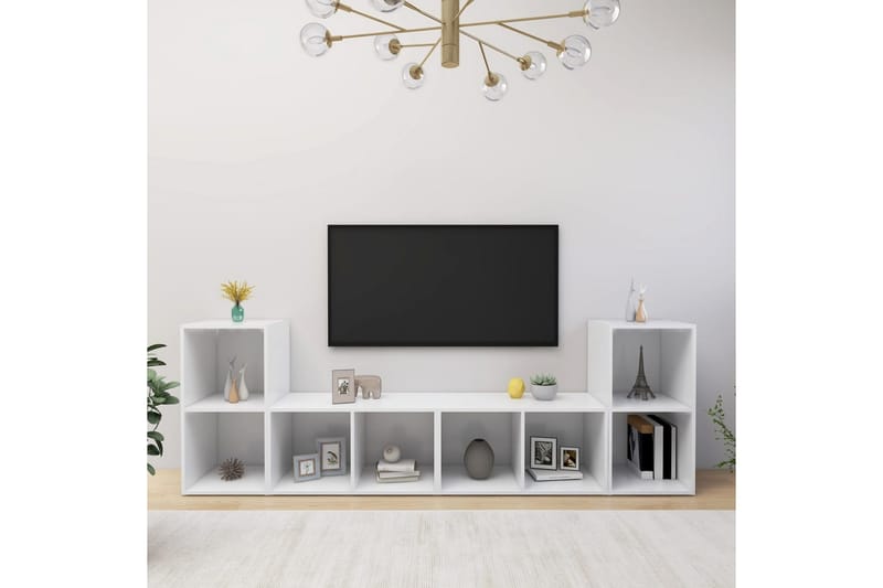 tv-skabe 4 stk. 72x35x36,5 cm spånplade hvid - Hvid - Møbler - TV borde & mediemøbler - TV-skab
