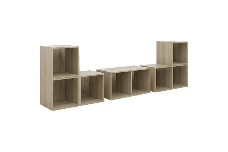 tv-skabe 6 dele spånplade sonoma-eg - Brun - Møbler - TV borde & mediemøbler - TV-skab