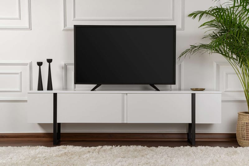 TV Stand Nordure Vit finish Svart - Møbler - TV borde & mediemøbler - TV-borde
